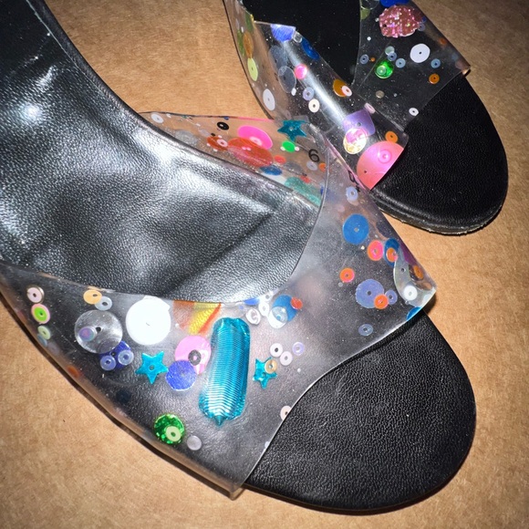 Espace Multi-color Sequin Mule Heels  Sz 6.5 - Picture 8 of 8